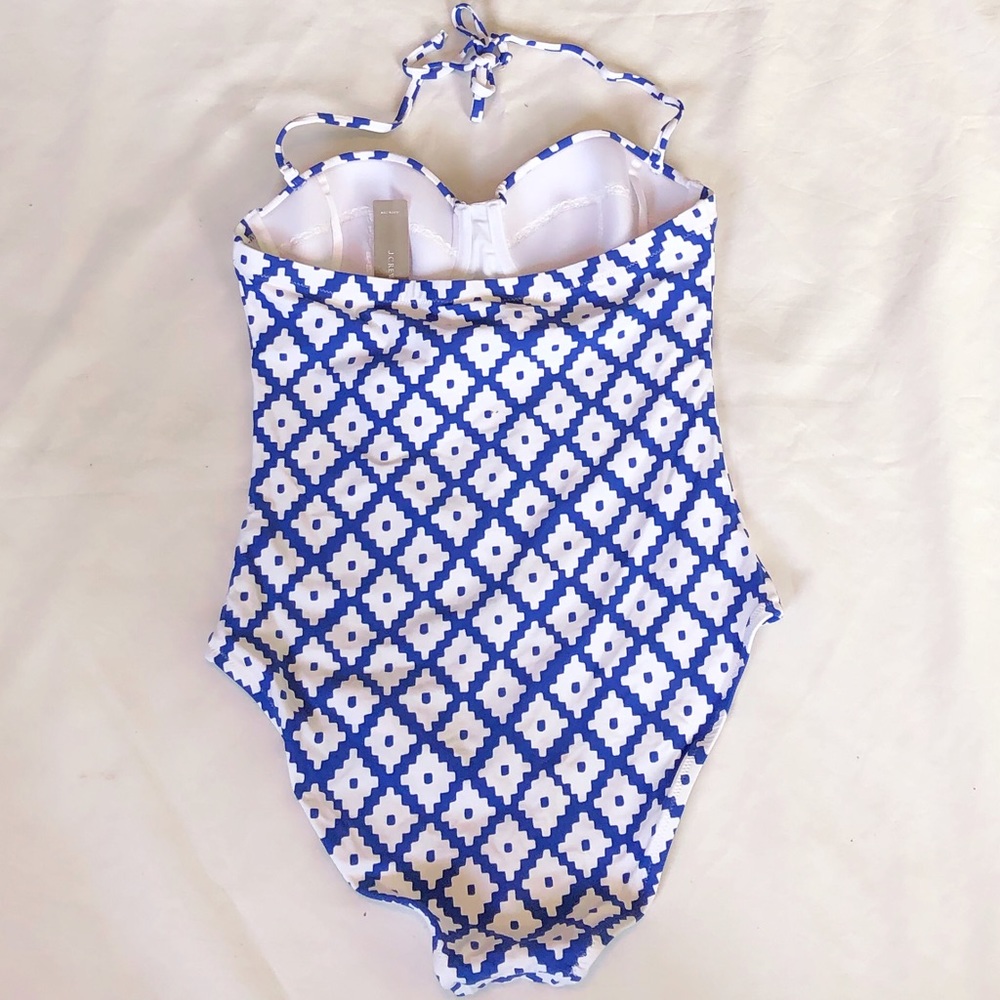 J Crew Underwire One Piece Swimsuit SZ Blockprints - Picture 4 of 6
